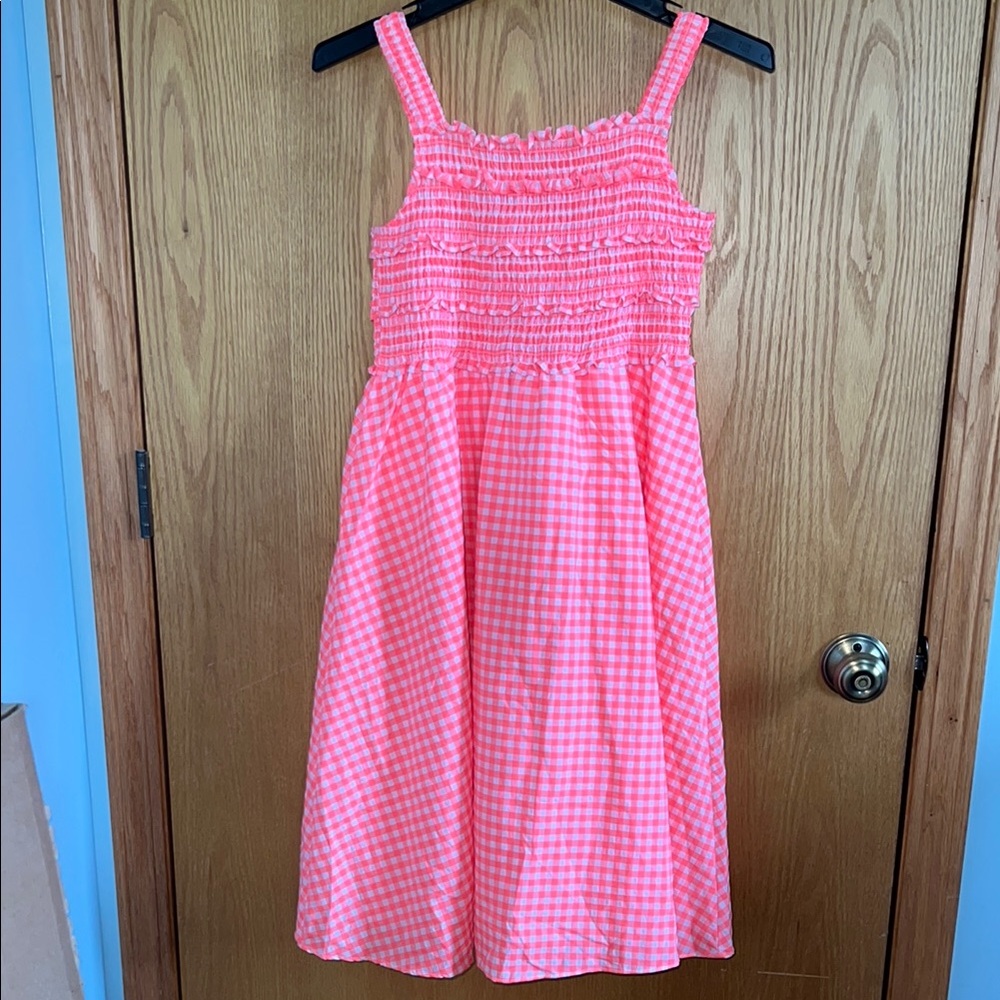 Andy & Evan Charming Neon Pink Gingham Kids‎ Dress NWT Size Xl/16